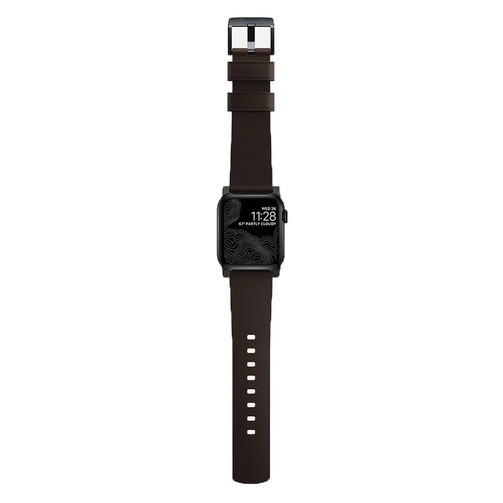 Apple Watch (42/44/SE/45/46/49mm) Nomad Active Band Pro Rem - Classic Brown / Black Hardware