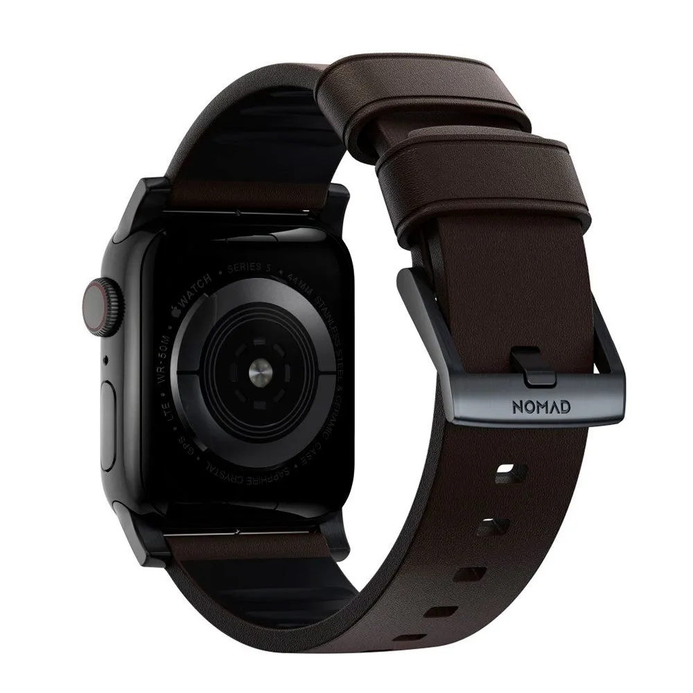 Apple Watch (42/44/SE/45/46/49mm) Nomad Active Band Pro Rem - Classic Brown / Black Hardware