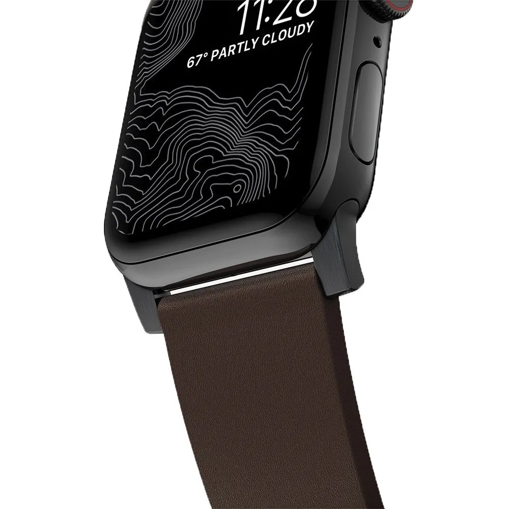 Apple Watch (42/44/SE/45/46/49mm) Nomad Active Band Pro Rem - Classic Brown / Black Hardware