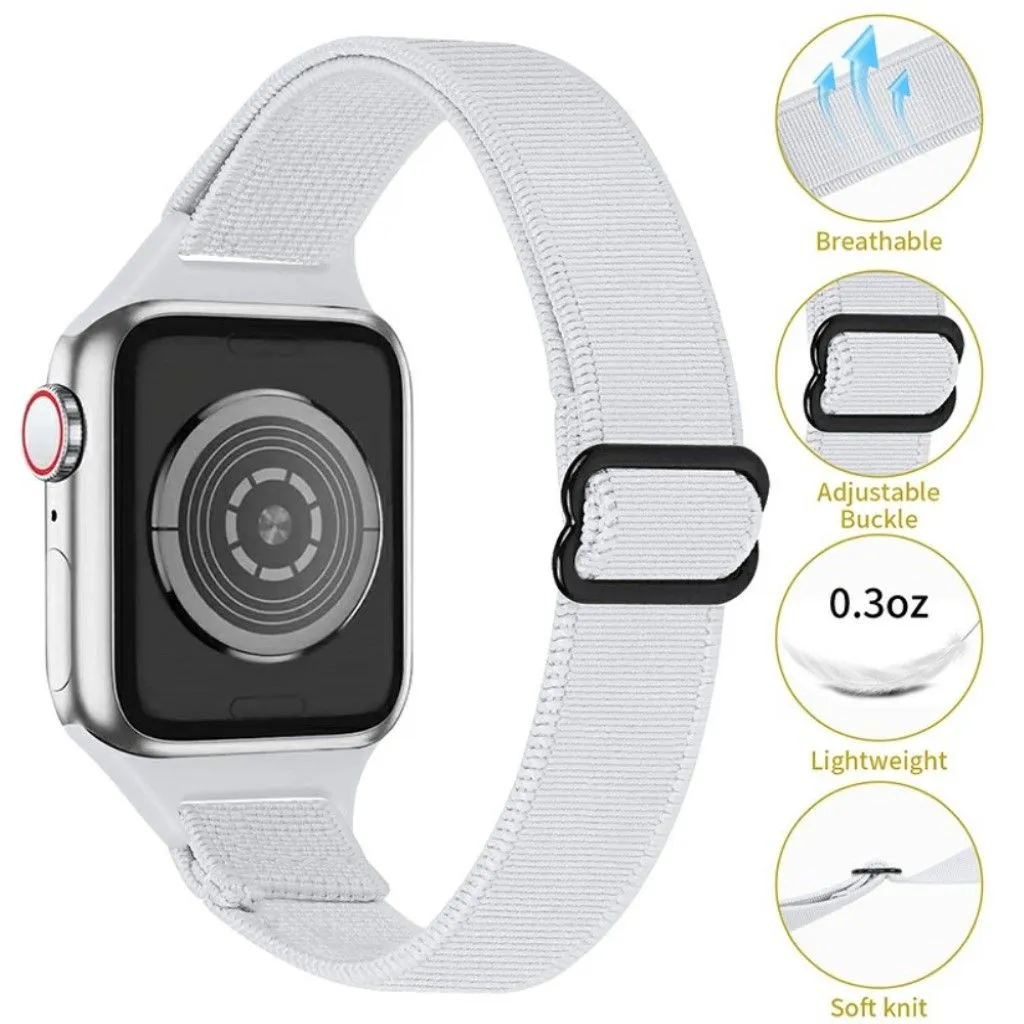 Apple Watch 42mm - 44mm nylon watch strap - White