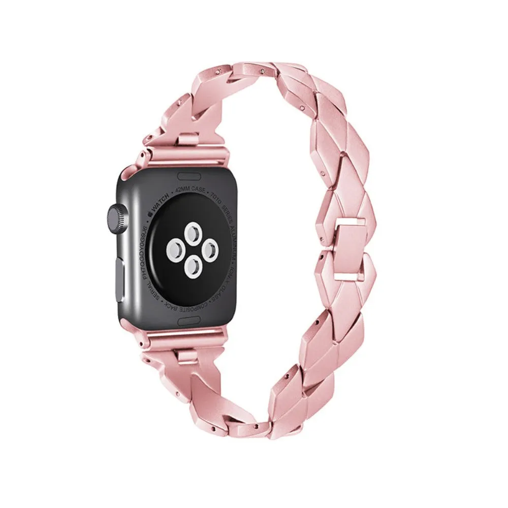 Apple Watch (45mm) stainless steel rhombus link watch strap - Rose Pink