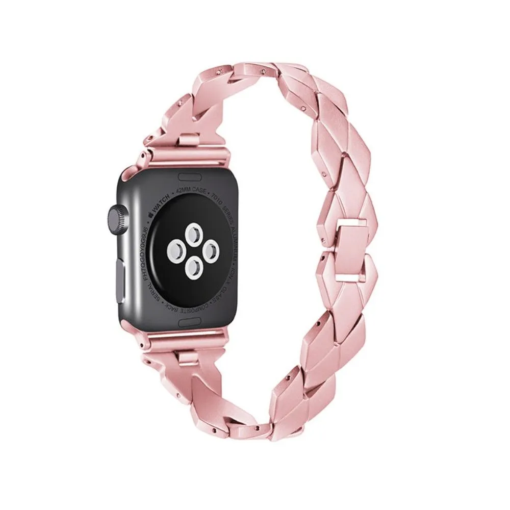 Apple Watch (45mm) stainless steel rhombus link watch strap - Rose Pink