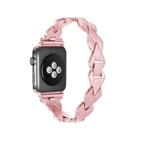 Apple Watch (45mm) stainless steel rhombus link watch strap - Rose Pink