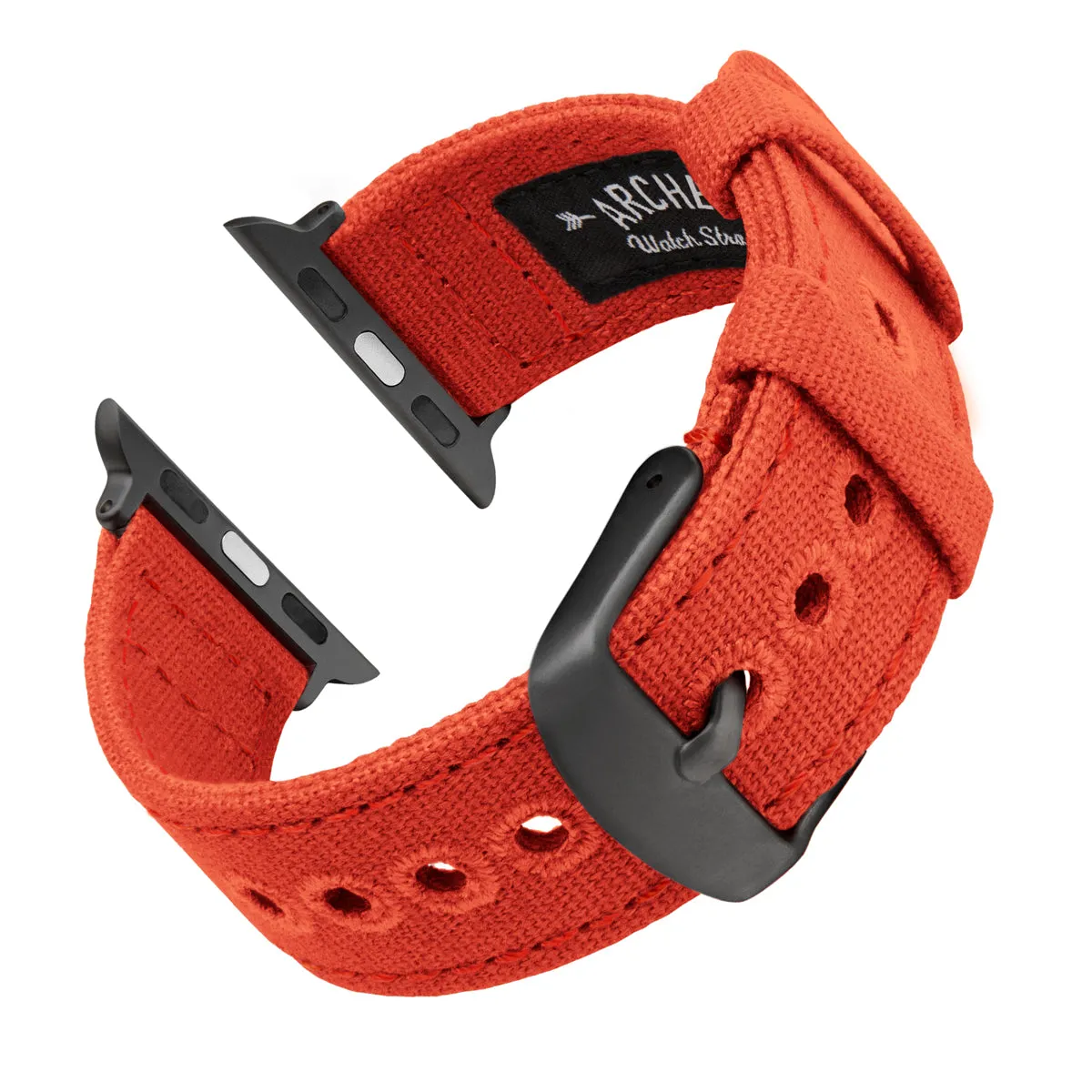 Apple Watch Canvas Watch Band - Tangelo Orange/Space Gray