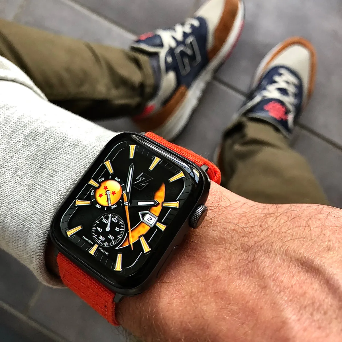 Apple Watch Canvas Watch Band - Tangelo Orange/Space Gray