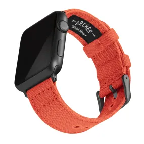 Apple Watch Canvas Watch Band - Tangelo Orange/Space Gray
