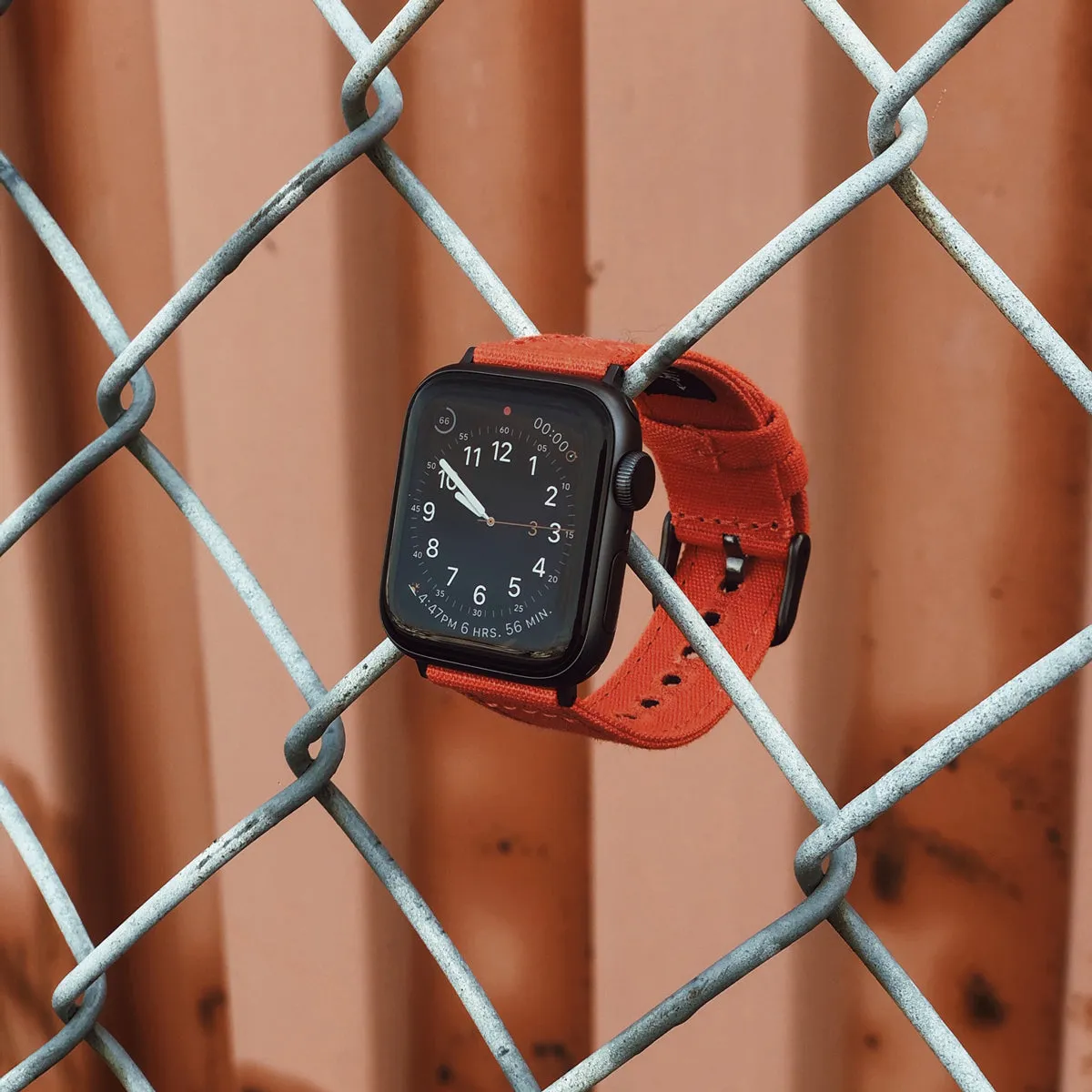 Apple Watch Canvas Watch Band - Tangelo Orange/Space Gray