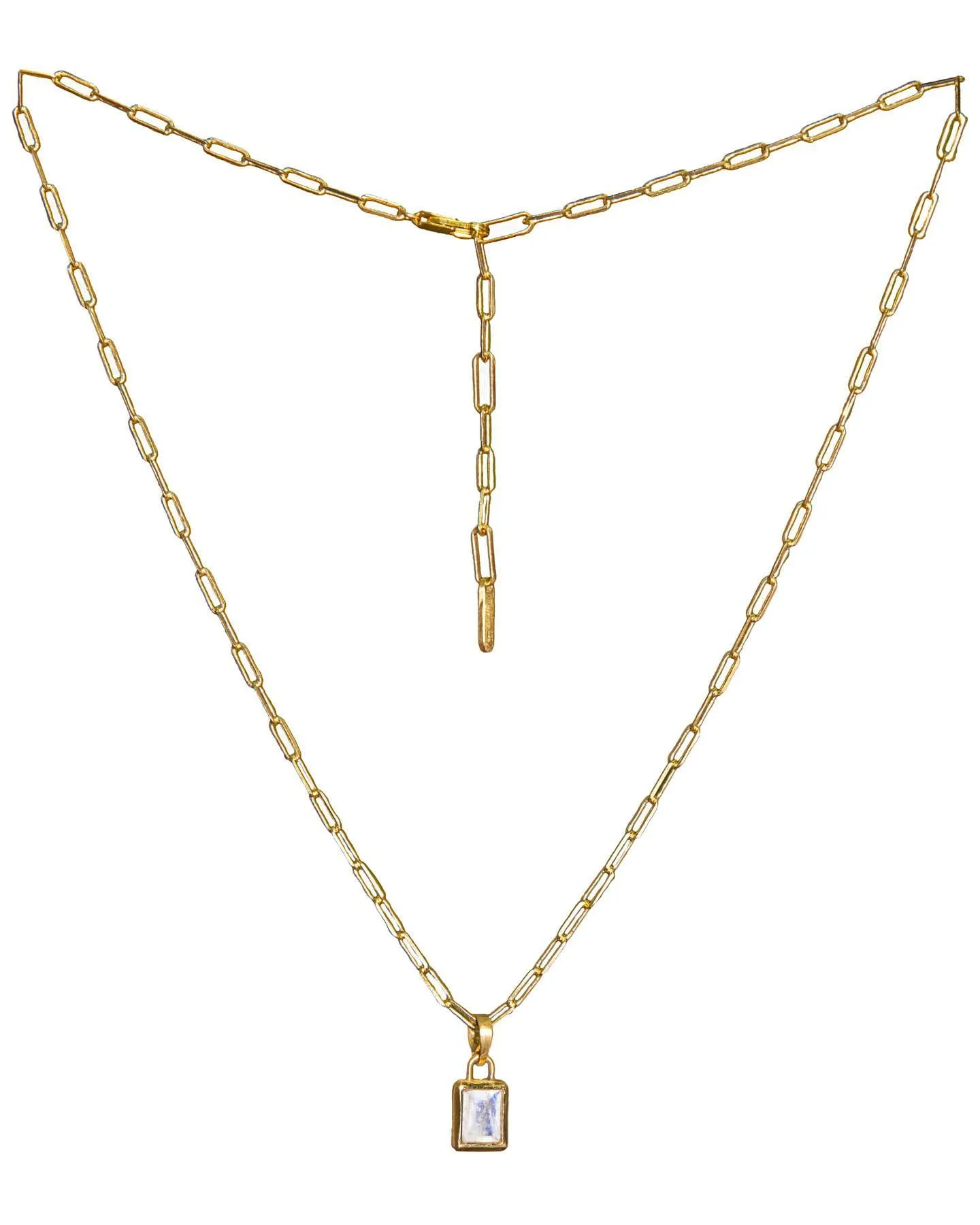 Baguette Moonstone Necklace