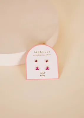Birthstone Stud Earring Set - July