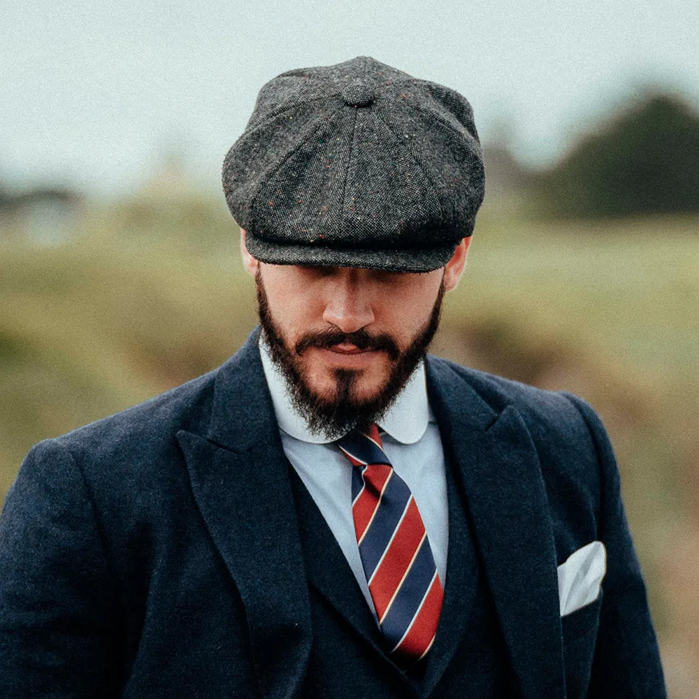 Blackheath Speckled Marl Newsboy Cap - Black-Multi
