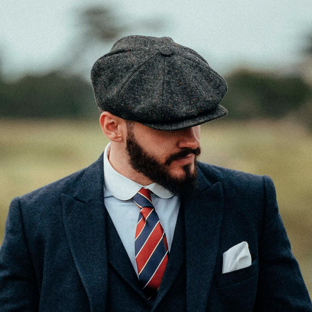 Blackheath Speckled Marl Newsboy Cap - Black-Multi
