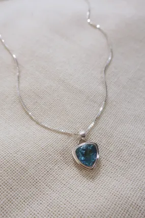 Blue Topaz Trinity 925 Silver Necklace