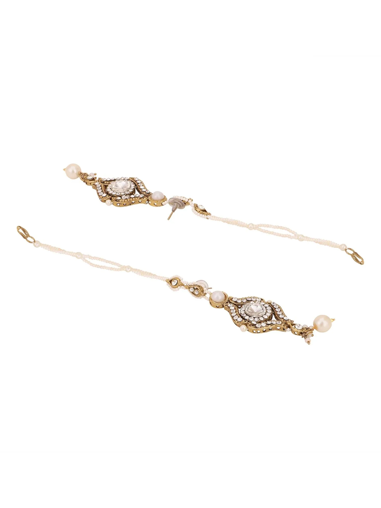 Brass Off-White Jewelry Set - Elegance In Subtle Hues - Anikas Creation