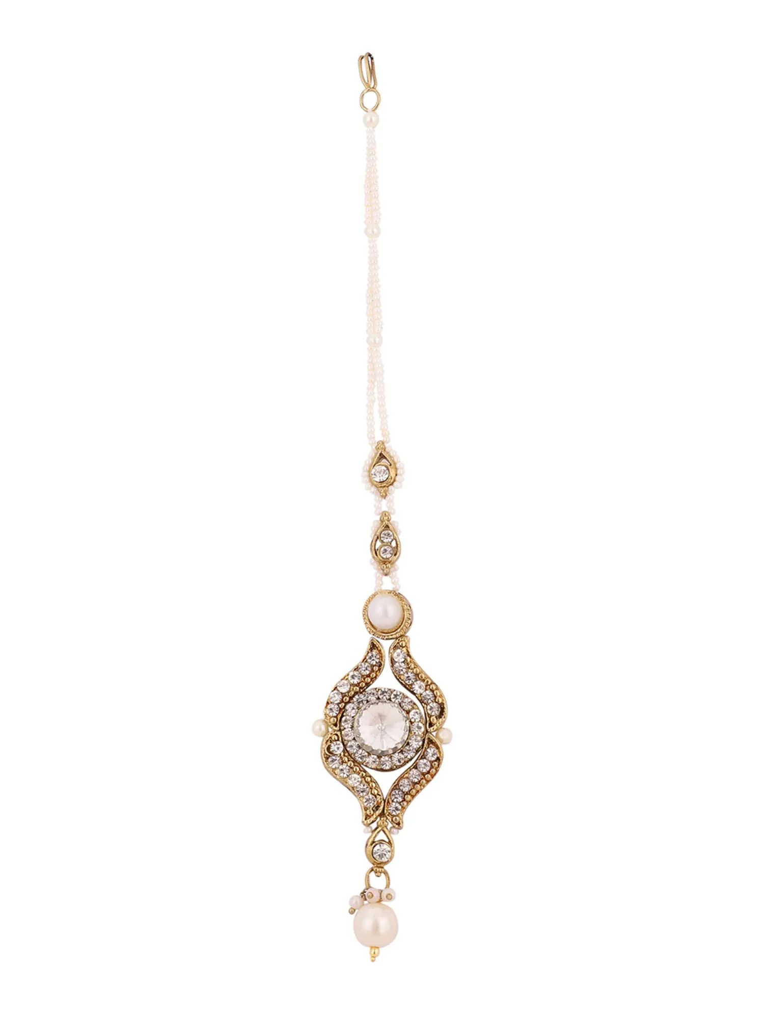 Brass Off-White Jewelry Set - Elegance In Subtle Hues - Anikas Creation