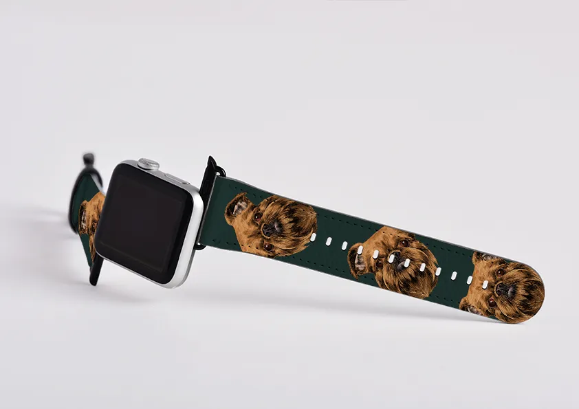 Brussels Griffon Forest Green Apple Watch Strap