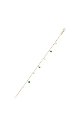 Burren Jewellery Getting Closer Bracelet, Gold & Emerald