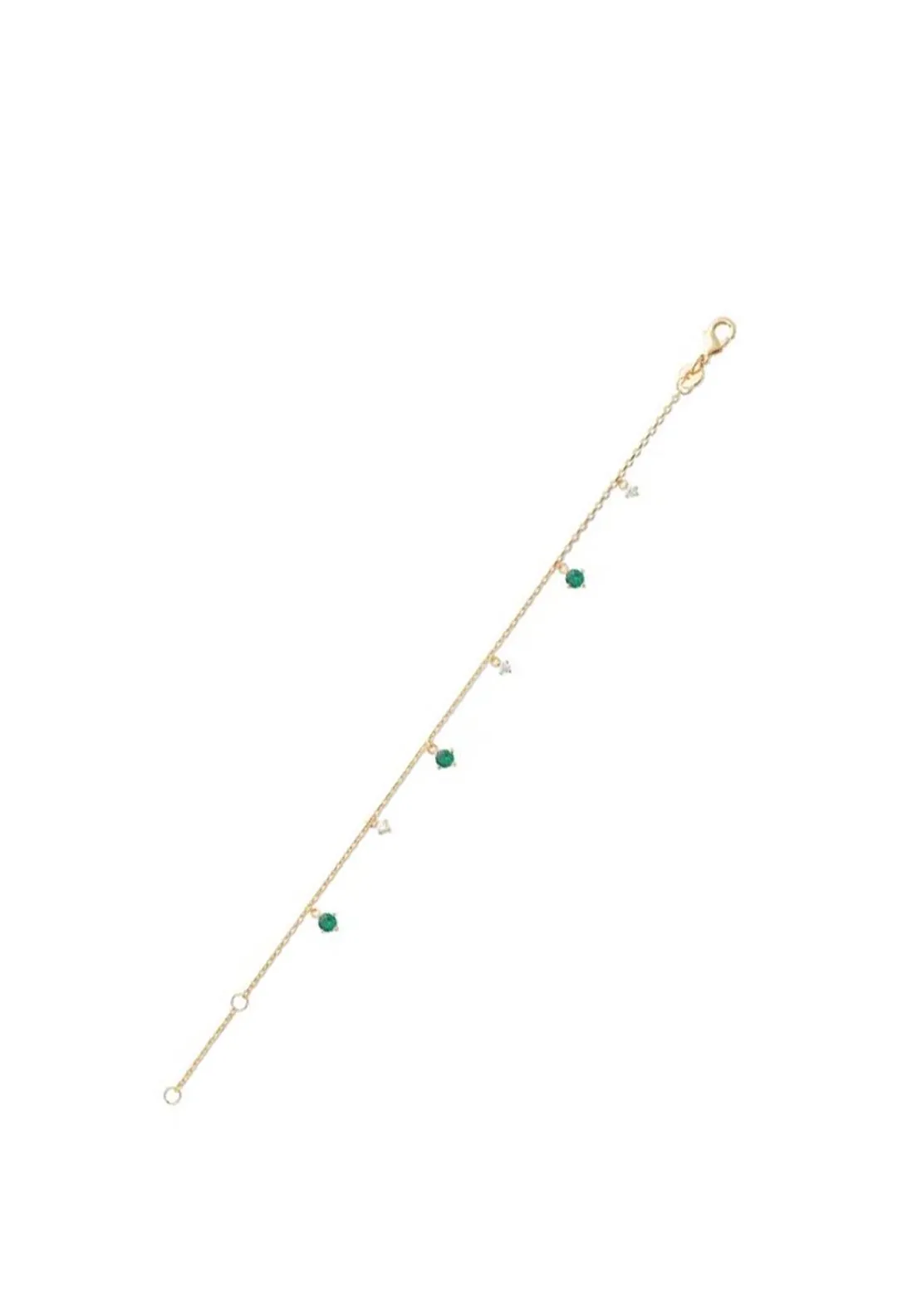 Burren Jewellery Getting Closer Bracelet, Gold & Emerald