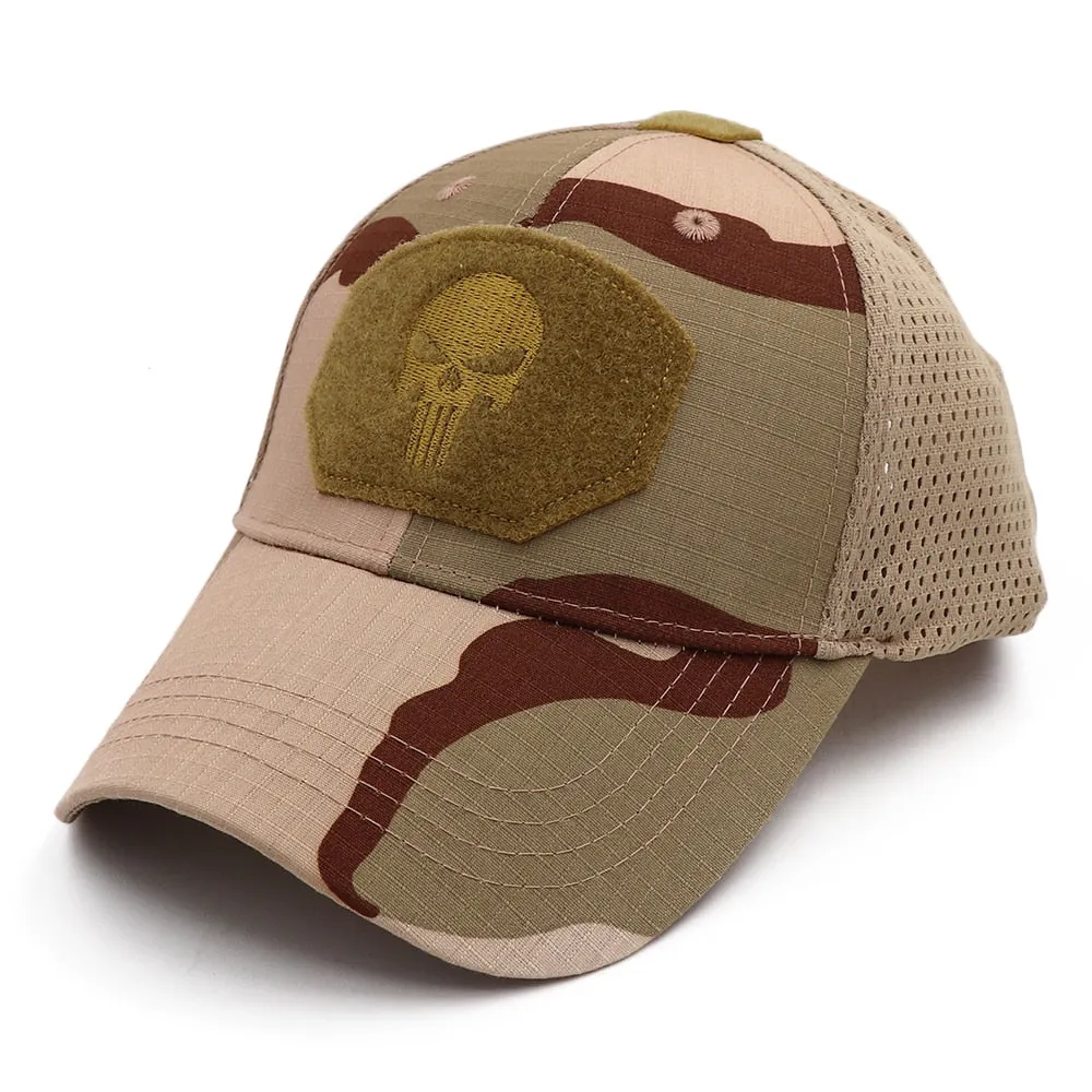 Camo Punisher Baseball Cap Fishing Caps Men Outdoor Camouflage Jungle Hat Airsoft Tactical Hiking Casquette Hats