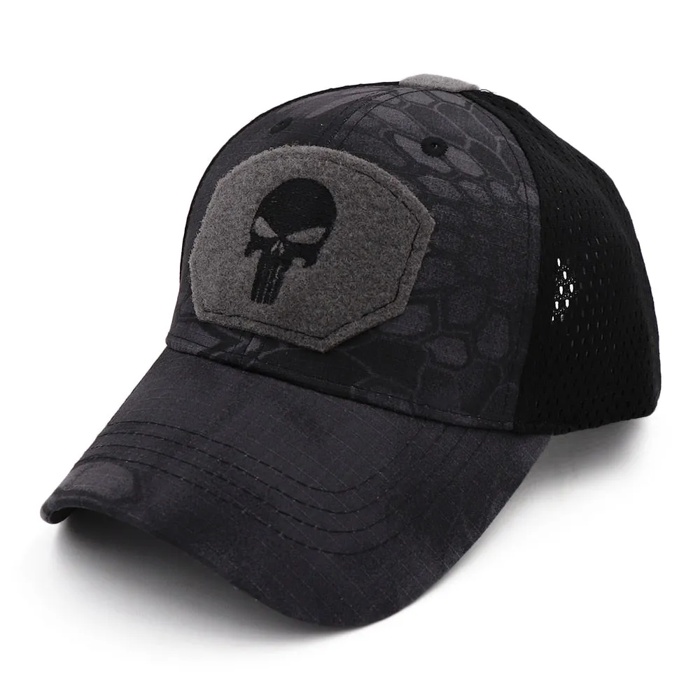 Camo Punisher Baseball Cap Fishing Caps Men Outdoor Camouflage Jungle Hat Airsoft Tactical Hiking Casquette Hats