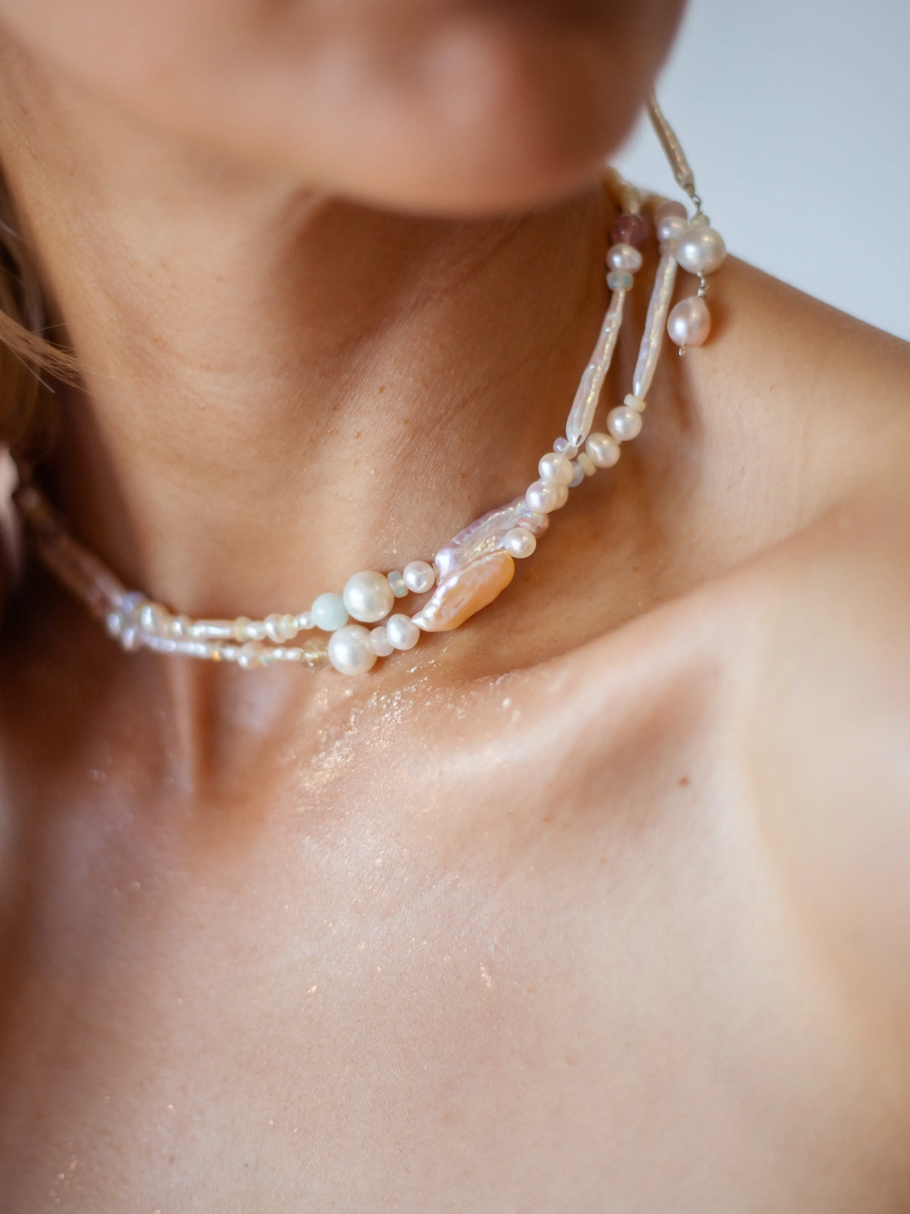 Candy Pearl & Opal Multistone Necklace