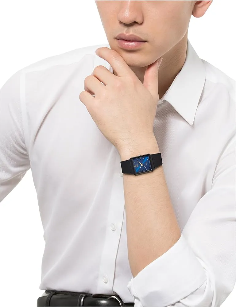 Casio Rectangular Analogue Blue Dial Resin Strap Unisex Watch| MQ-38-2ADF