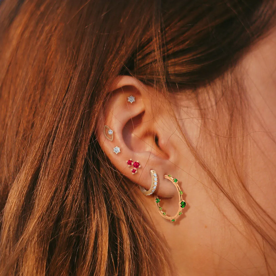 Celeste Earrings, Red Ruby
