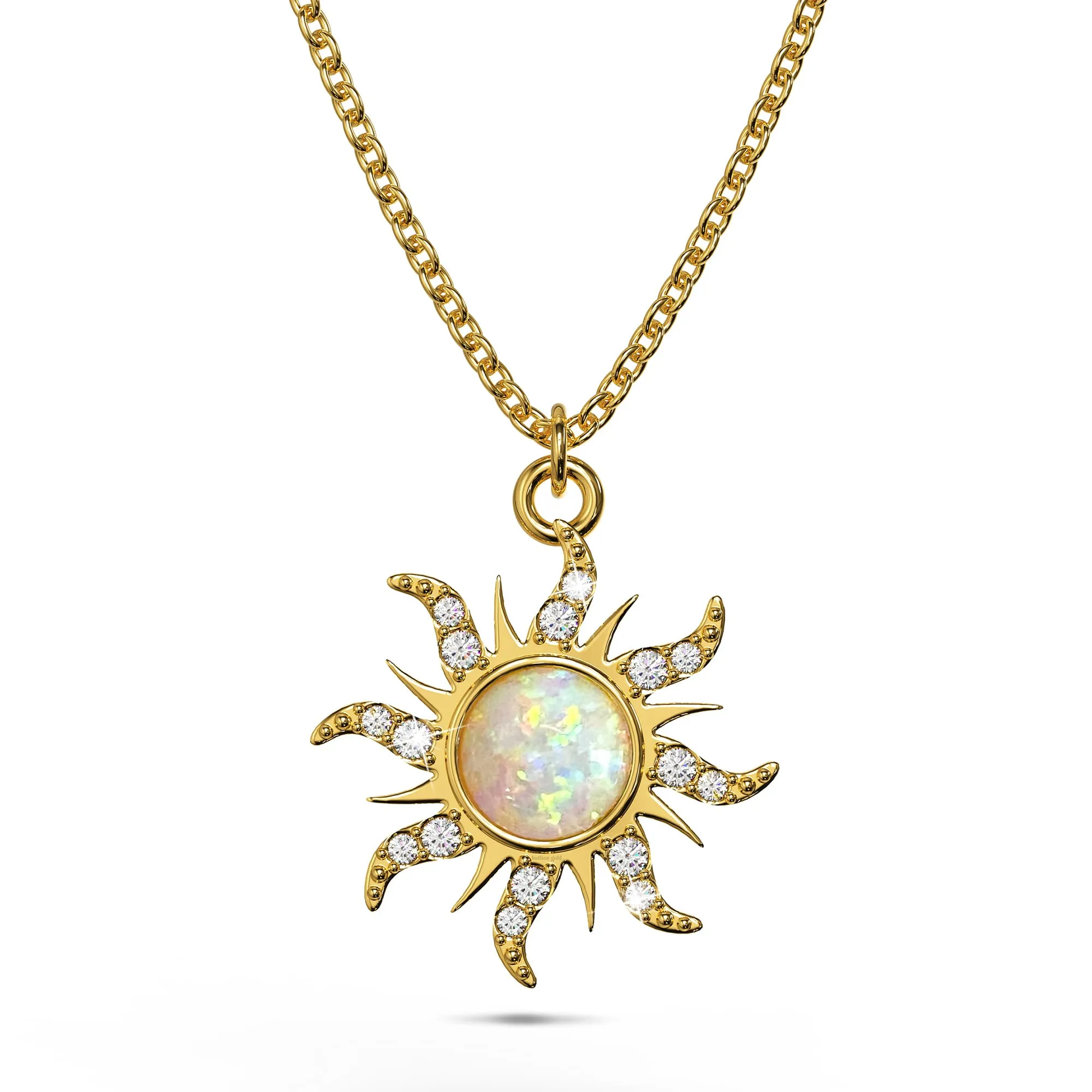Celestial Opal Sun Necklace
