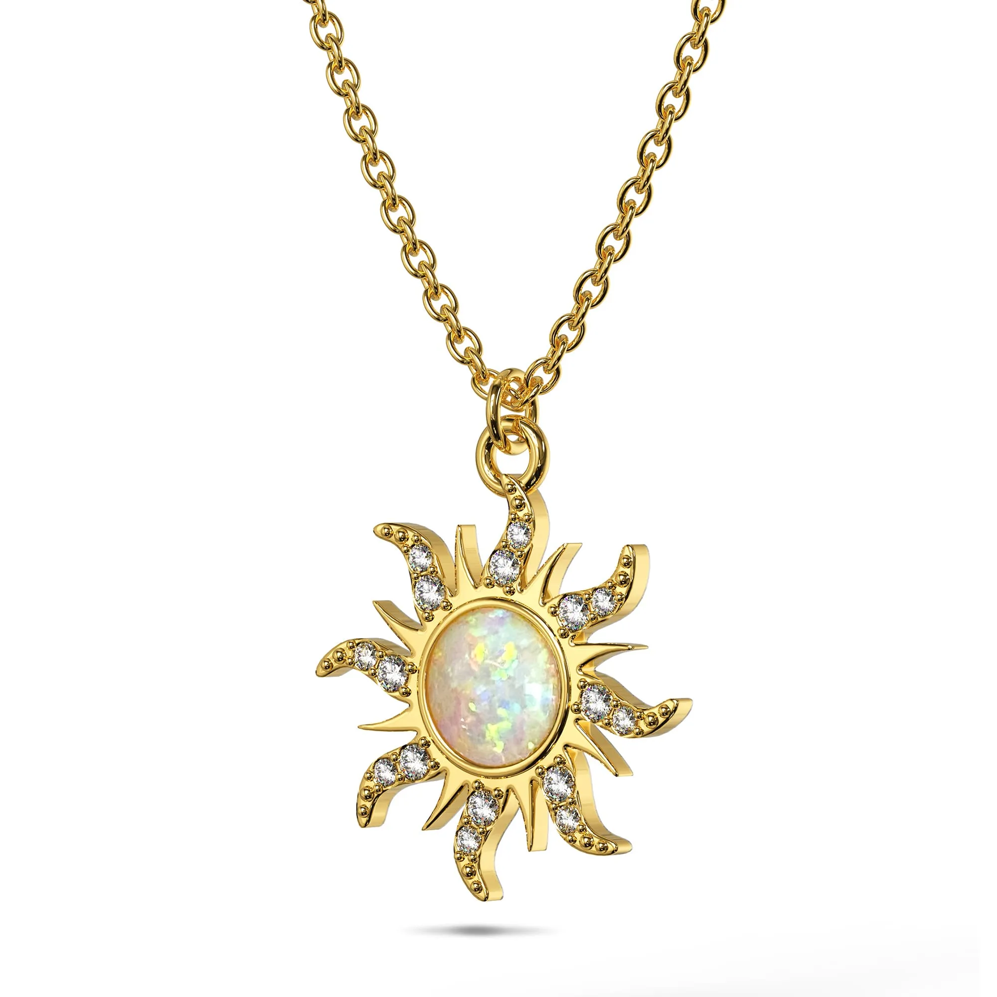 Celestial Opal Sun Necklace