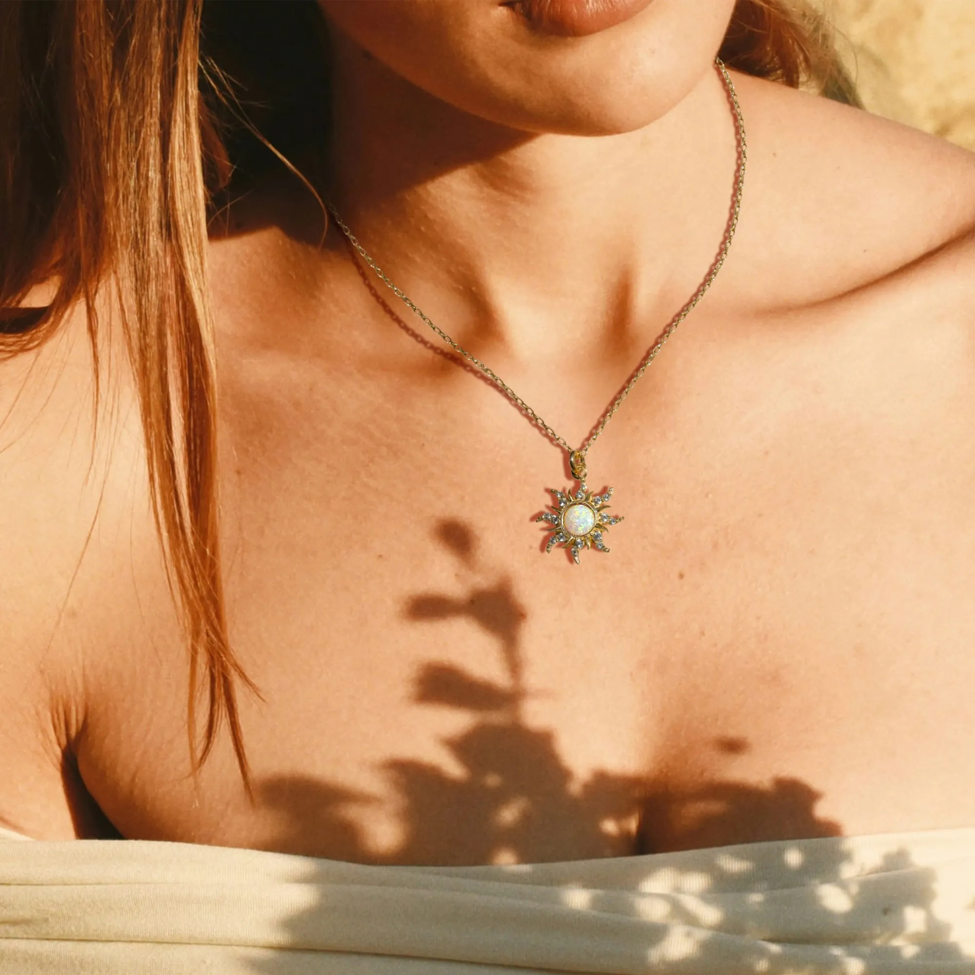 Celestial Opal Sun Necklace