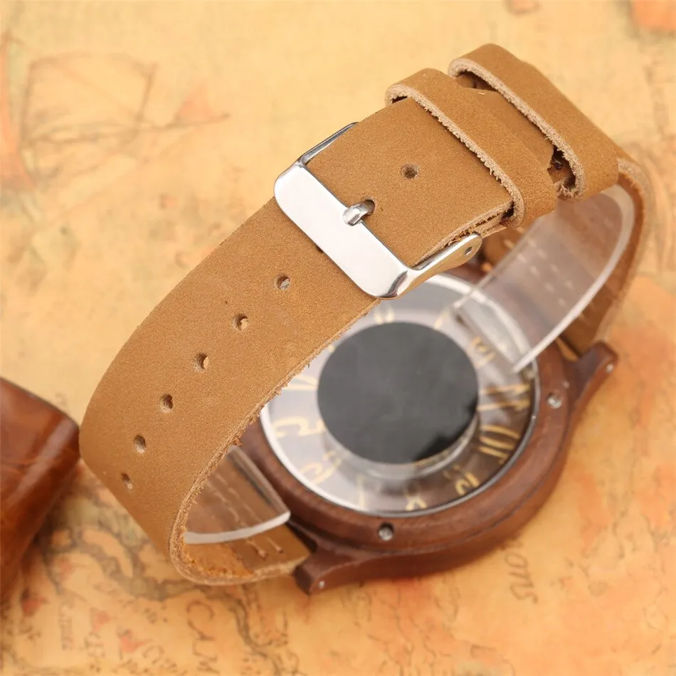 Classic Hollow Arabic Numerals Women's Wood Watch