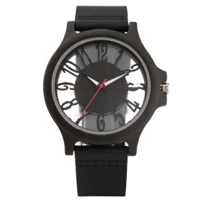 Classic Hollow Arabic Numerals Women's Wood Watch