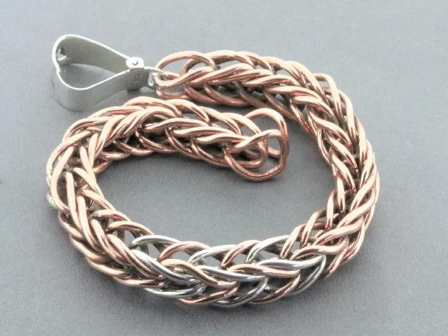 copper & silver interlinked chain bracelet