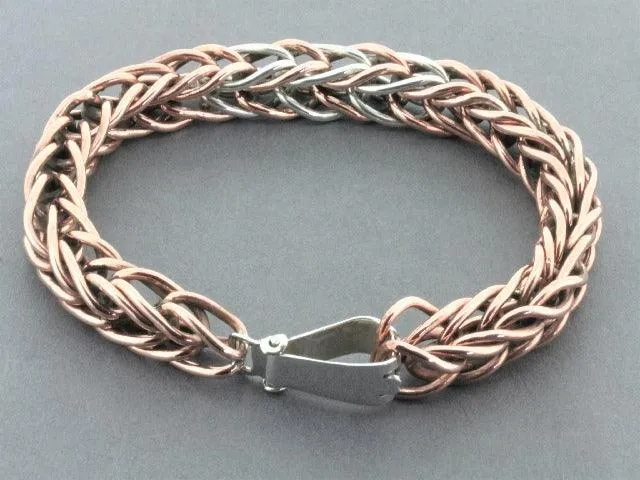 copper & silver interlinked chain bracelet