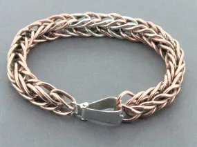 copper & silver interlinked chain bracelet
