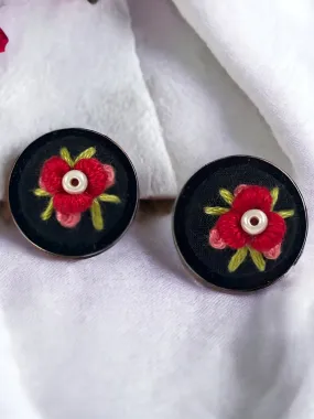 Cosy Daisy, Stud Earring-Ruby