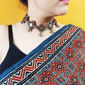Cotton Kalamkari Neckpiece | Red