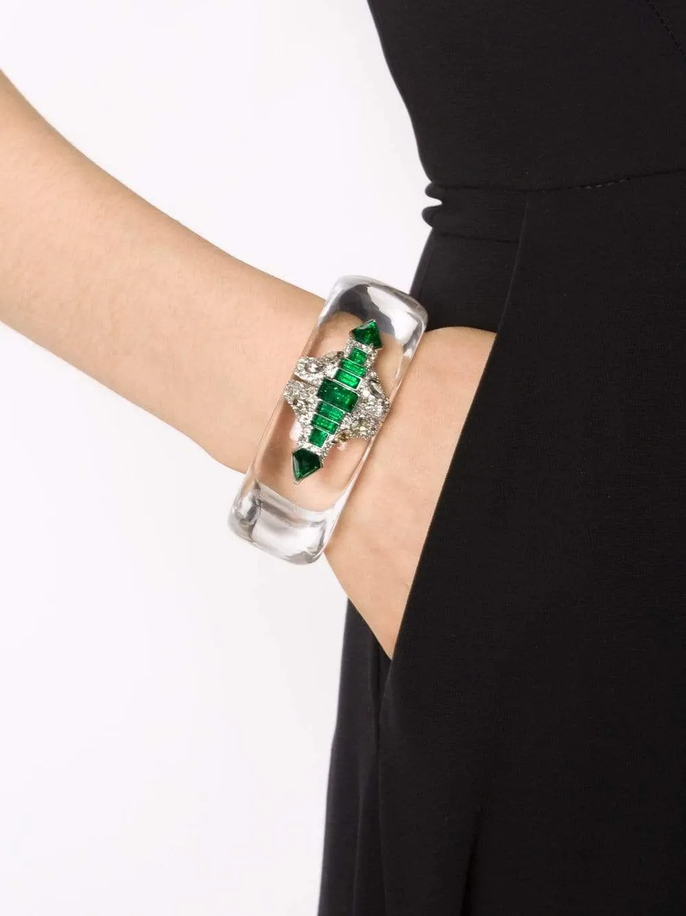 Crystal Deco Emerald Stacked Bracelet