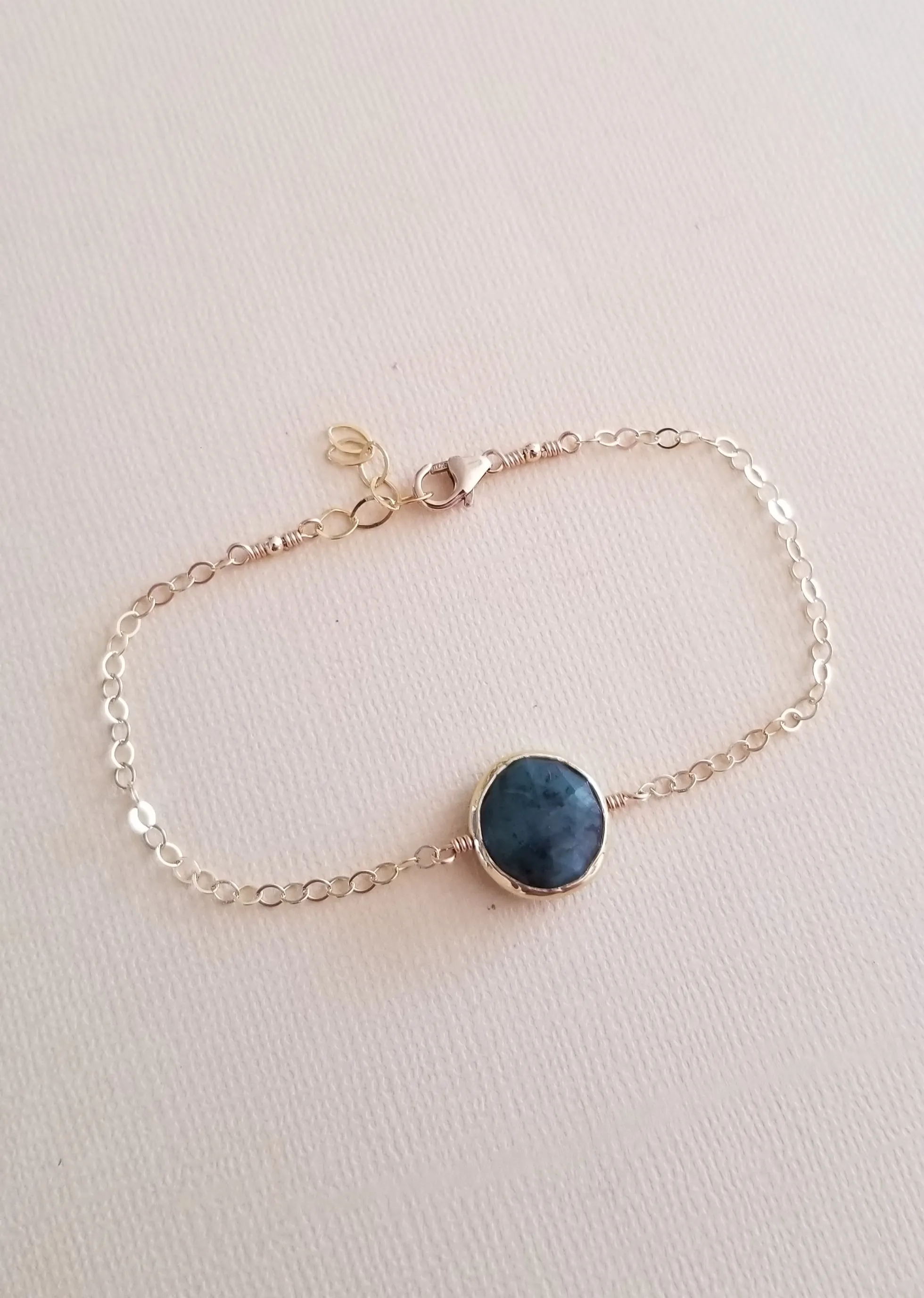 Dainty Gold Emerald Bracelet