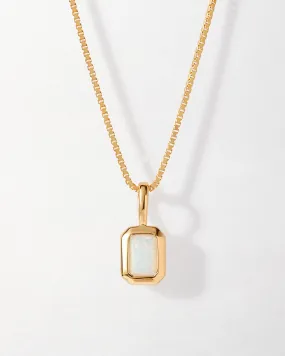 Deco Opal October Birthstone Necklace