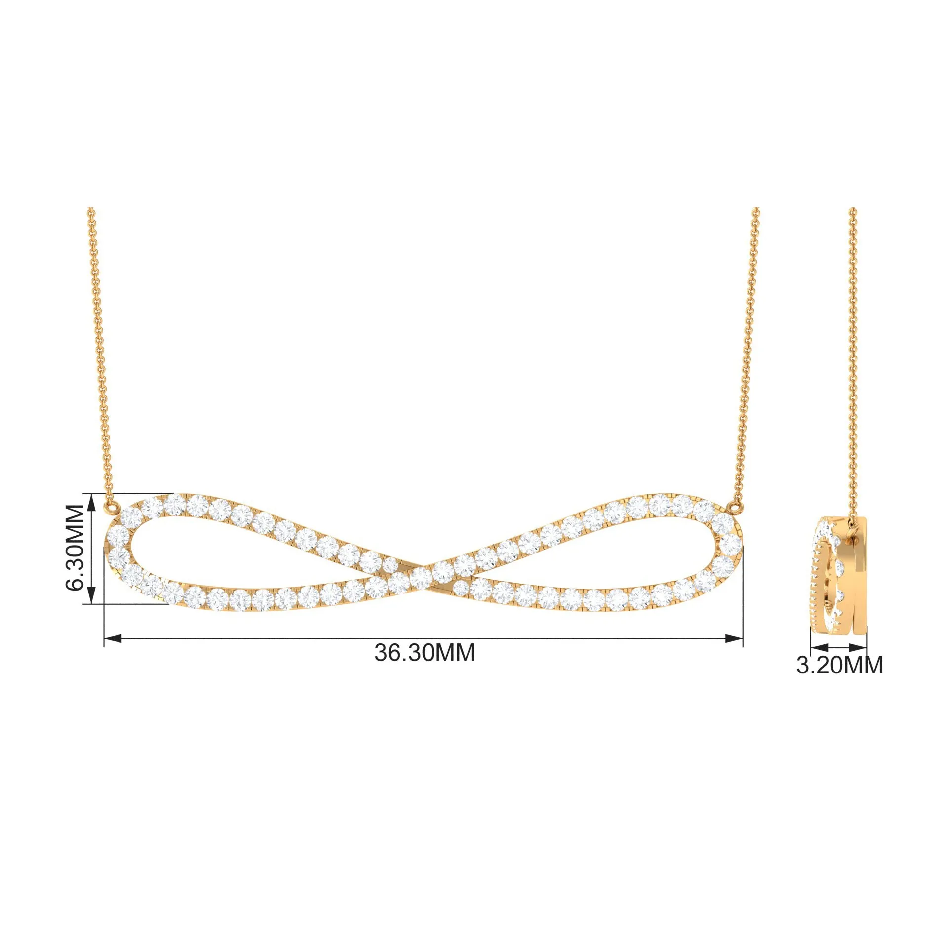 Diamond Infinity Pendant Necklace For Women