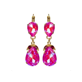 Double Pear Embellished Leverback Earrings in Sun-Kissed "Blush" *Custom*