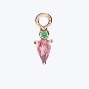 Droplet Charm with Pink Tourmaline