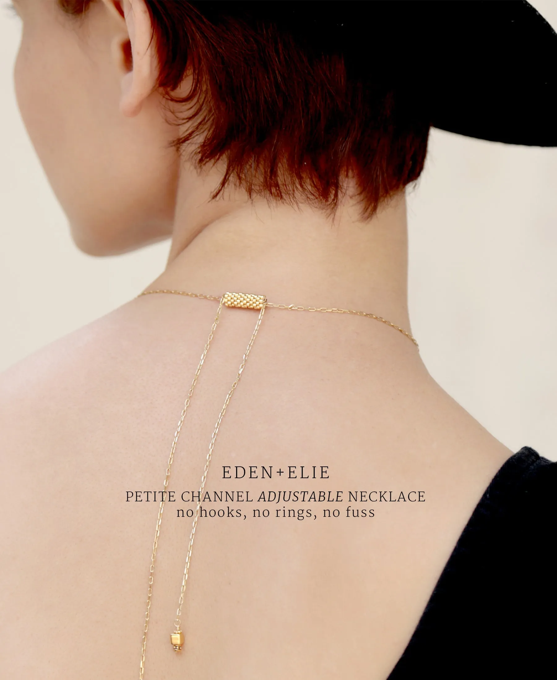 EDEN   ELIE Everyday Adjustable Length Necklace - golden sand