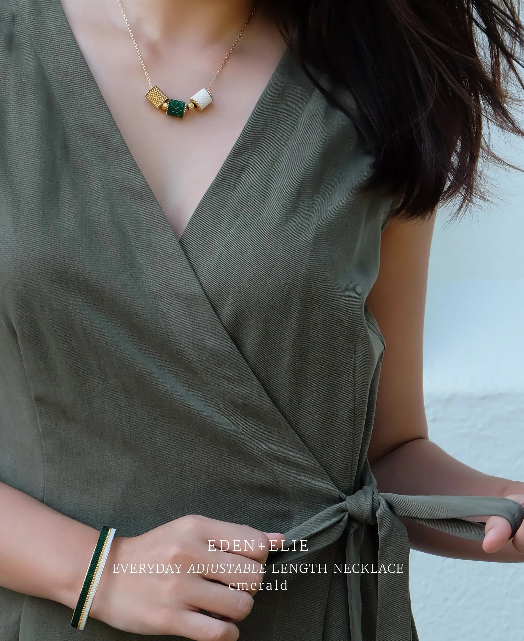 EDEN   ELIE Everyday Adjustable Length Necklace - golden sand