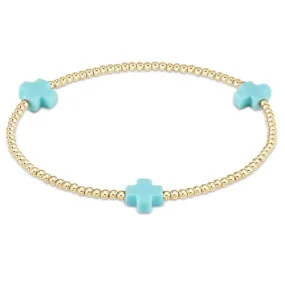 Egirl Signature Cross Gold 2mm Bead Bracelet