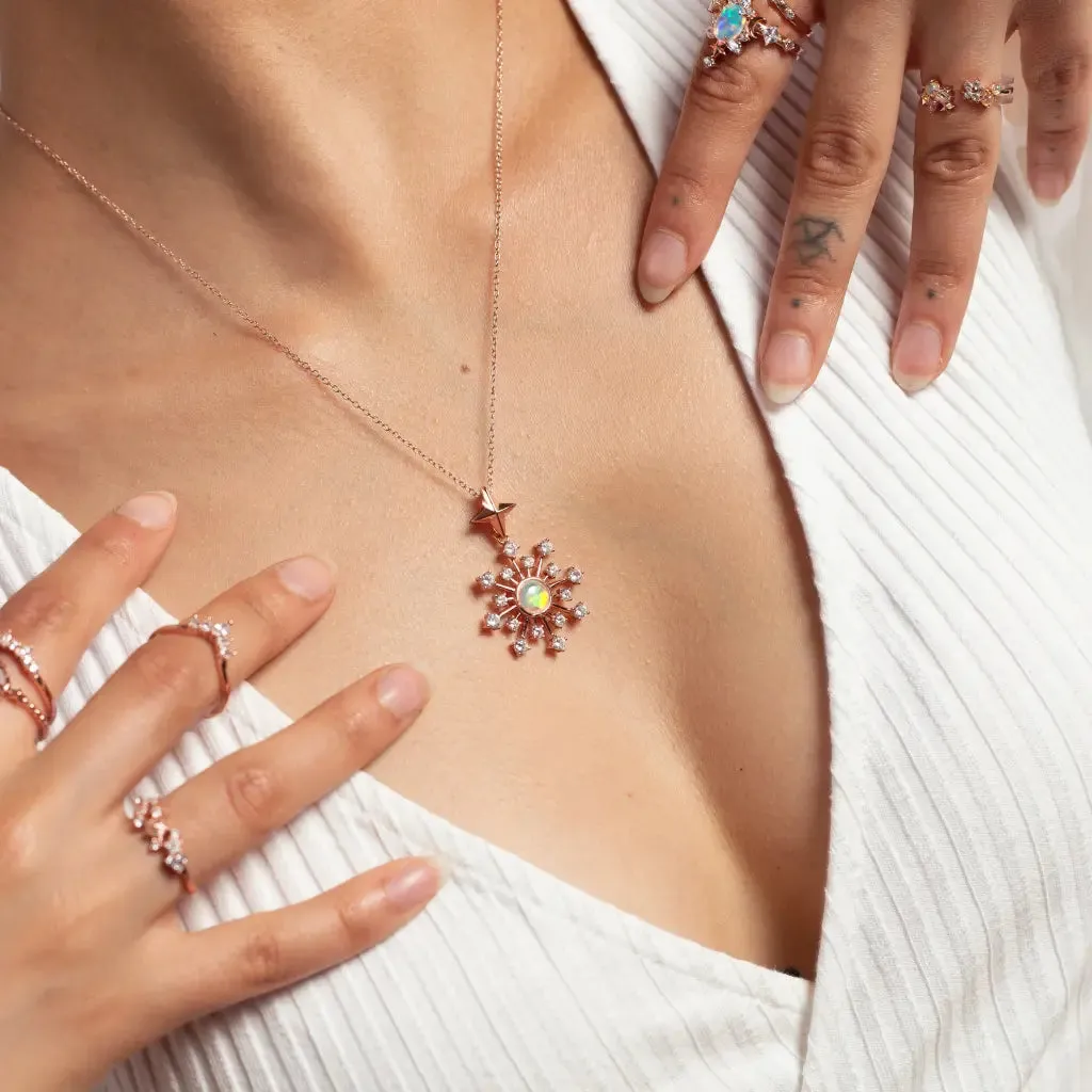 Ella Moonstone Burst Pendant