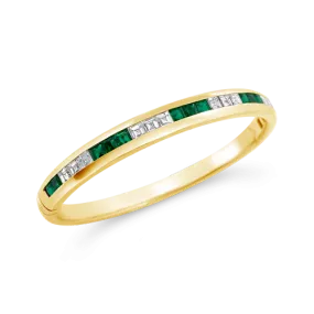 Emerald & Diamond Bangle Bracelet
