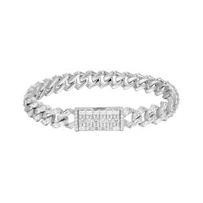 Emerald Cut Prong Cuban Link Bracelet