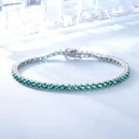 Emerald Green Round Cut Bracelet