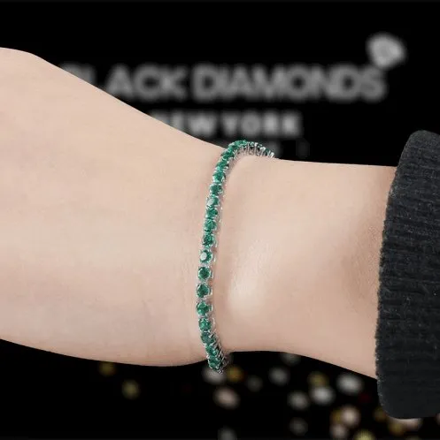 Emerald Green Round Cut Bracelet